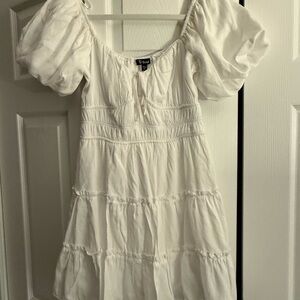 Trixxi Elegant White Dress with Puff Sleeves sz xs